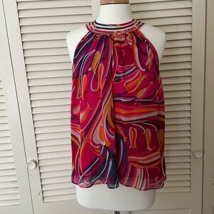 Trina Turk, Waldorf Top, Radio City Rose Multi.